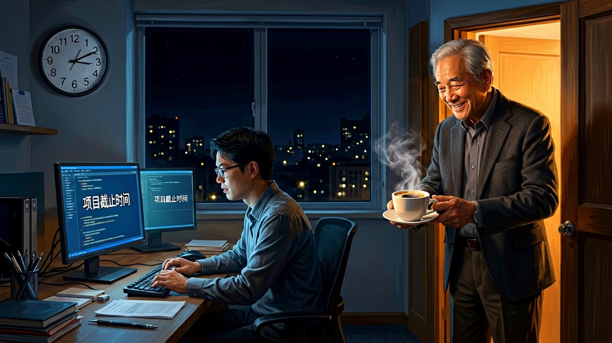 老板端来咖啡说'辛苦了'，然后补了一句让你瞬间清醒的话。