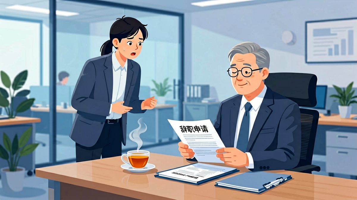员工说想离职，老板果断批准。