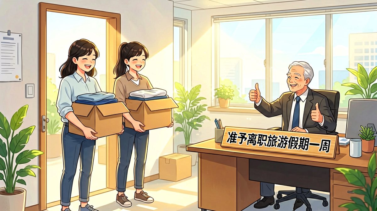 员工说的是'离职旅游假期'，不是离职！