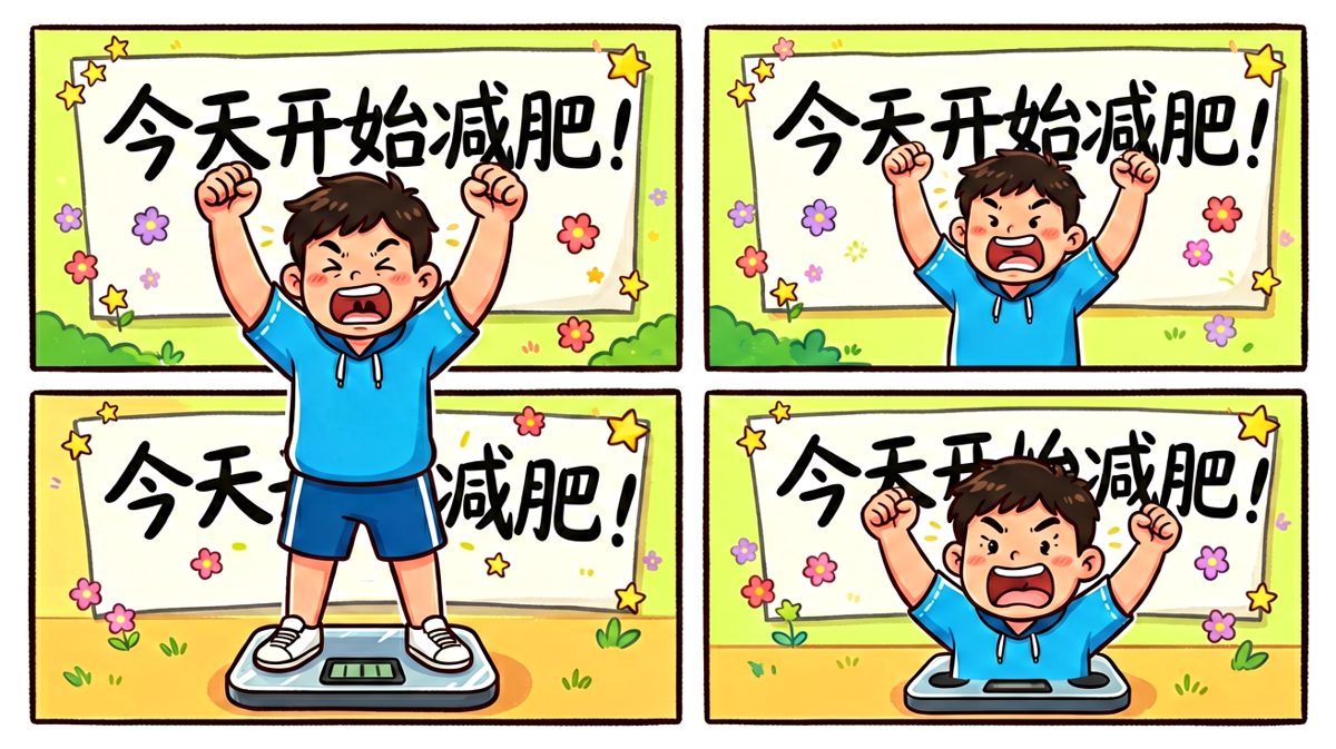 第一天，立下了坚定的减肥flag。