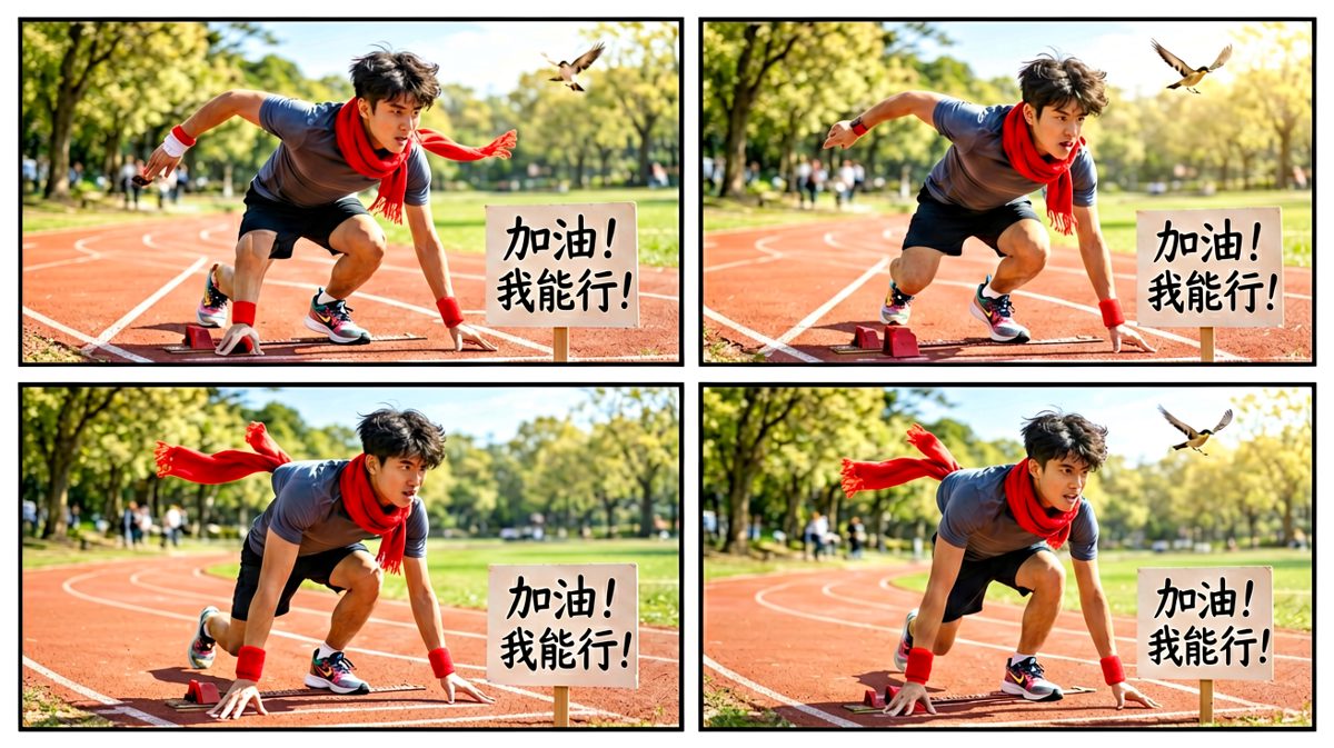第二天，信心满满准备开跑。