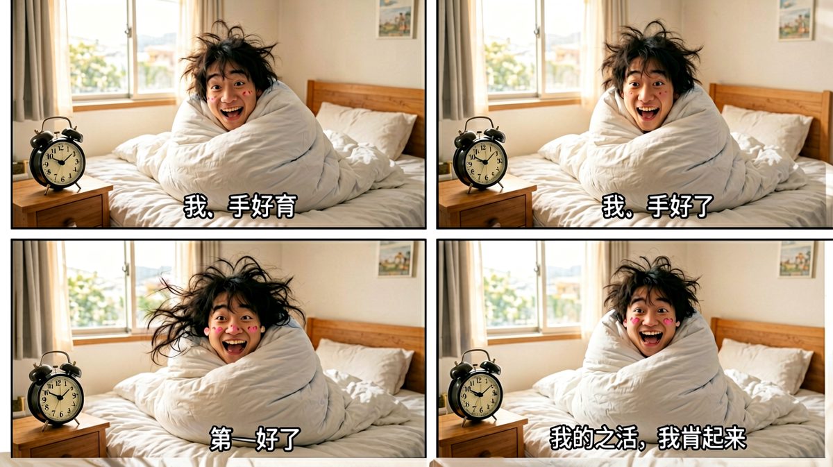 闹钟响了……再睡五分钟！
