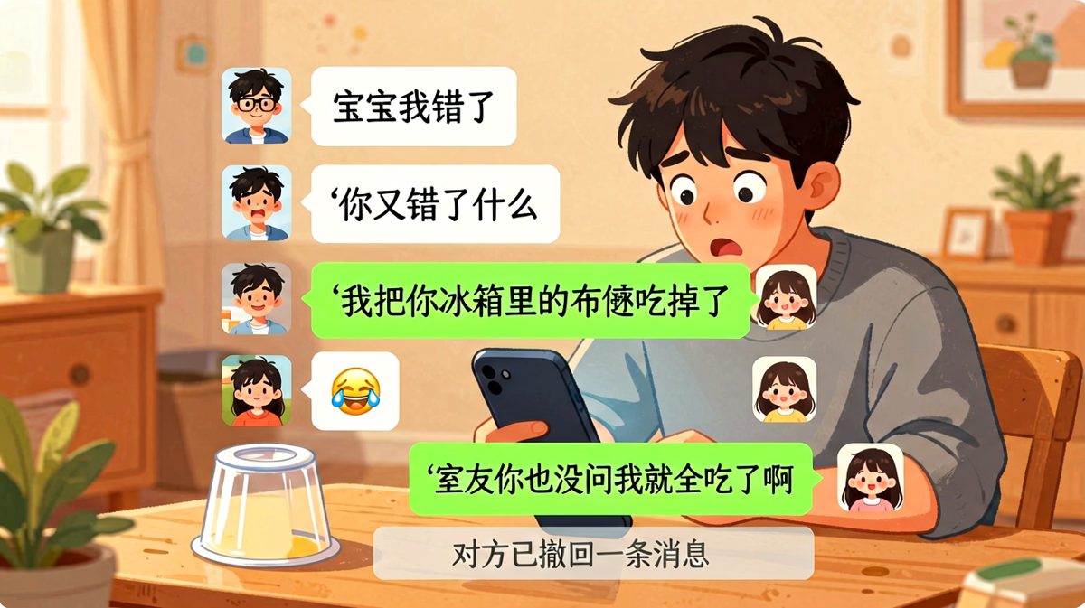 男生误把对室友的抱怨当成对女朋友的道歉，引发连环社死