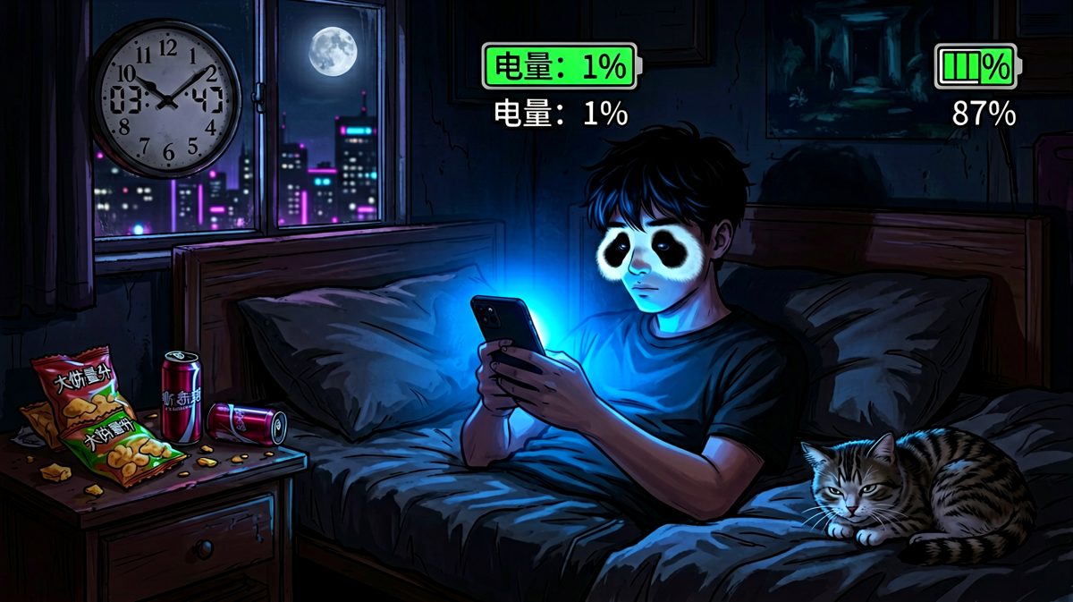 凌晨三点：身体说该睡了，手机说不行