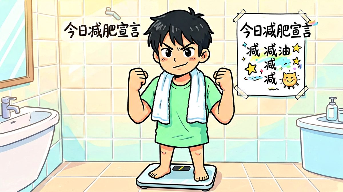 早上雄心壮志宣布今天开始减肥。