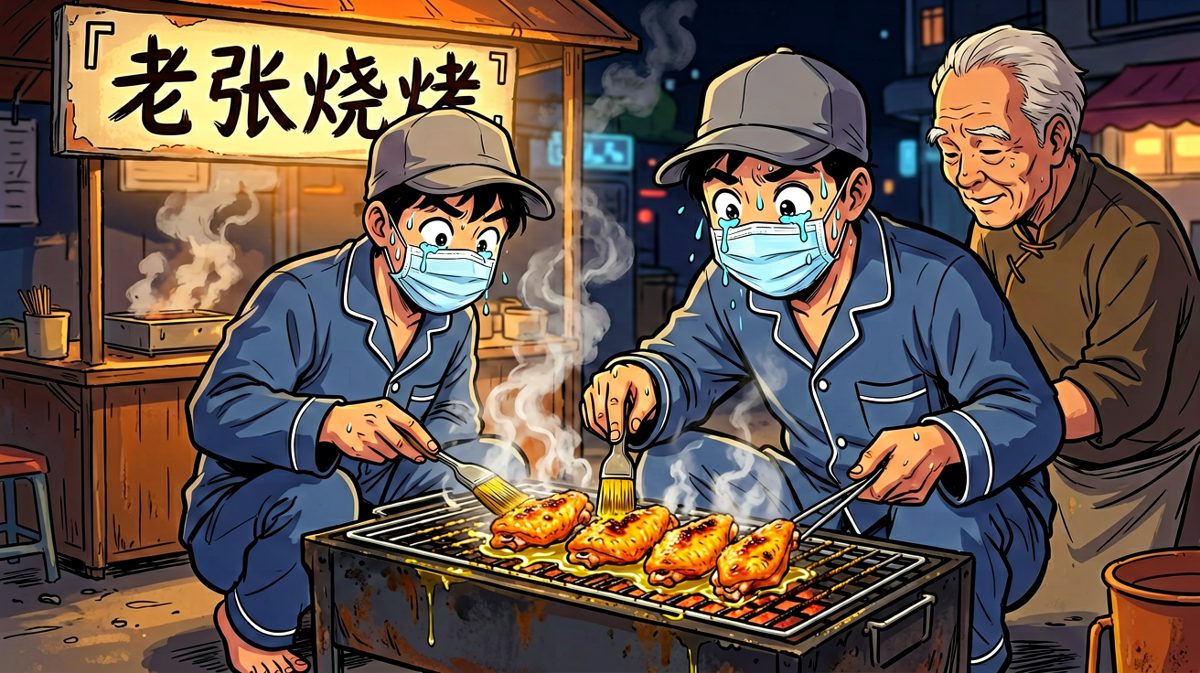 终于破防，全副武装去撸串。