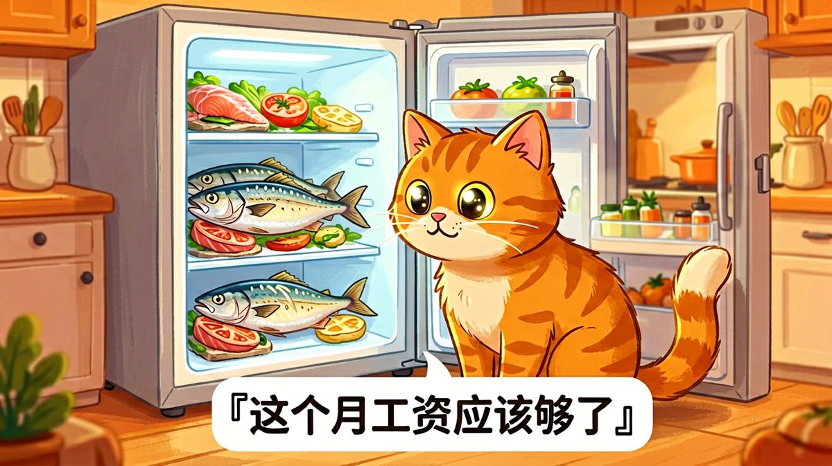 本喵今日伙食费，就指望冰箱了