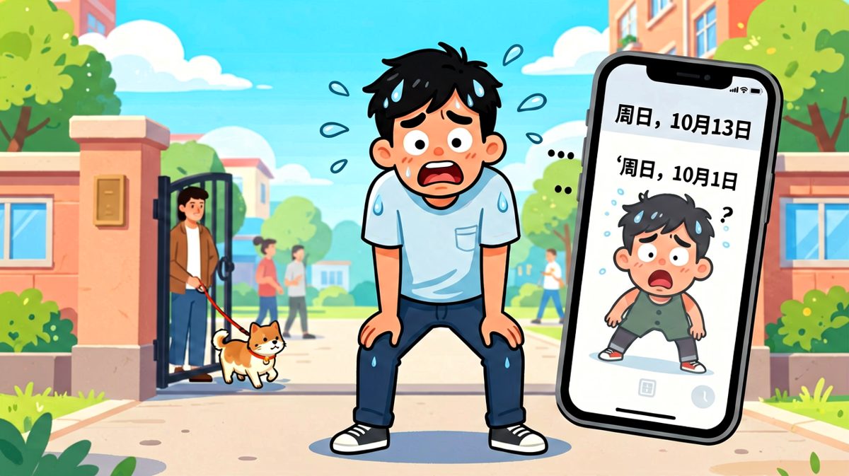 狂奔到家门口——今天原来是周日……
