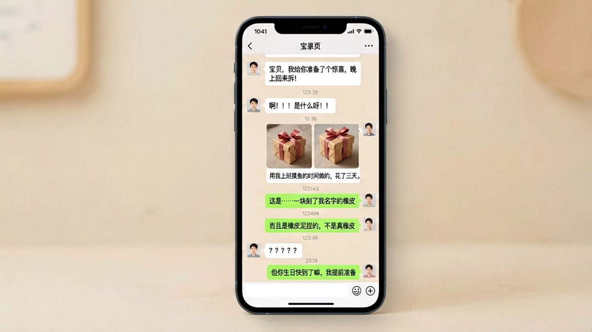 手工惊喜收到橡皮泥礼物，但心意还是暖暖的