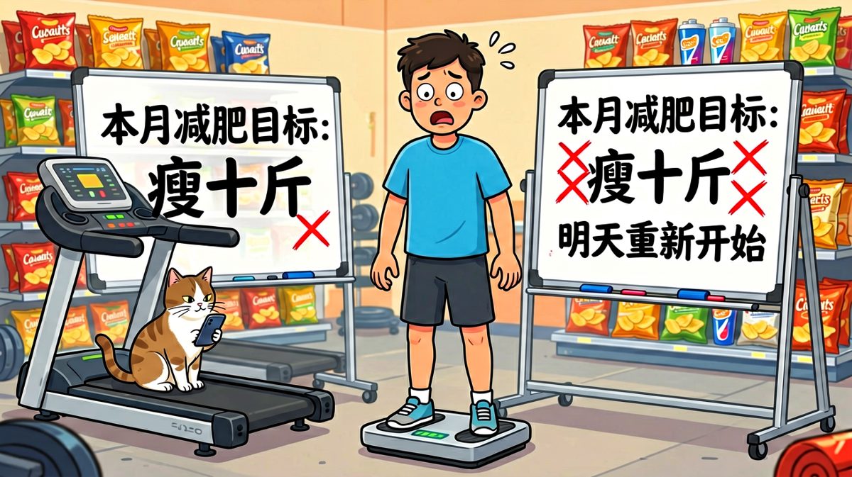 减肥人的日常：立flag时信誓旦旦，破flag时理直气壮，明天一定行的经典谎言永远循环上演