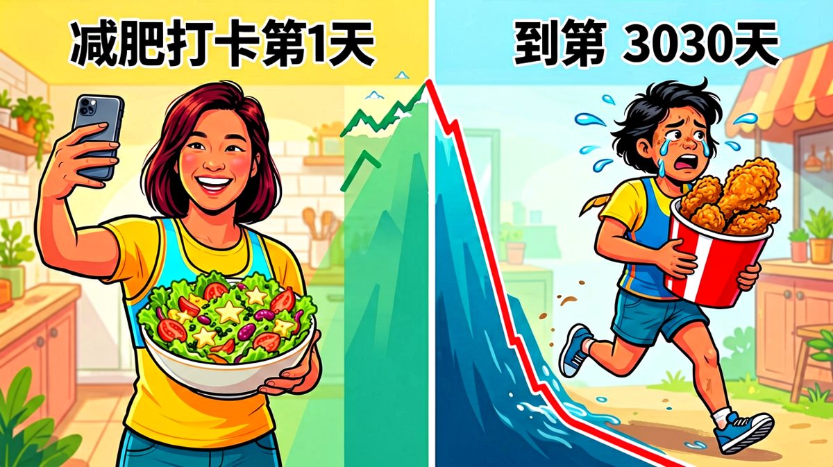 减肥第一天：我要改变人生 / 减肥最后一天：这炸鸡真香
