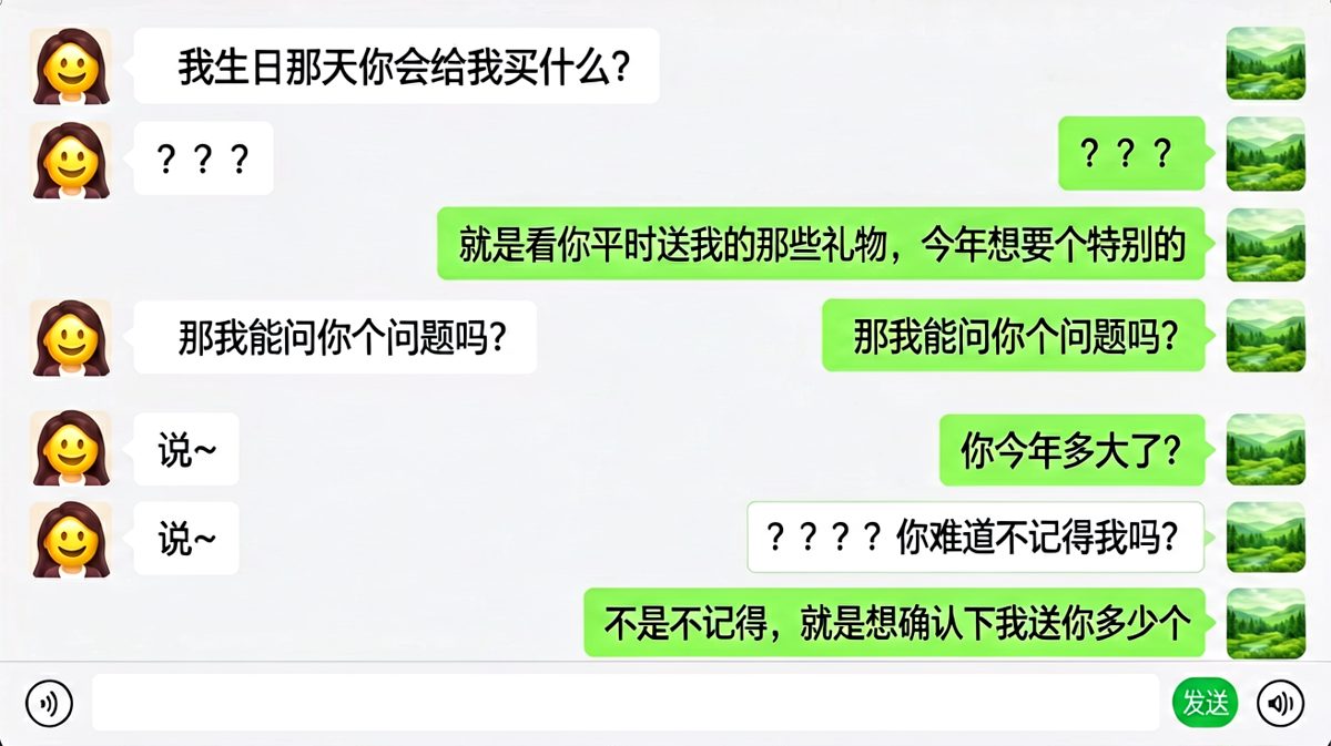 男生精准用问题回应问题，把送礼物变成算账现场。