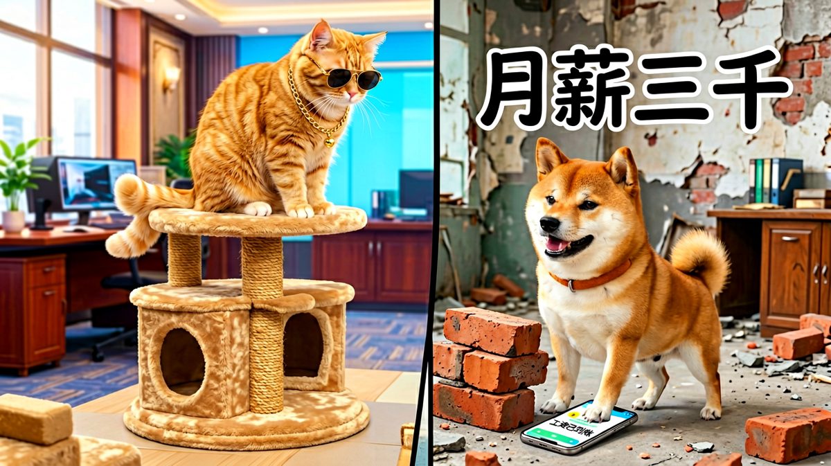猫：你努力工作的样子，真像我掉在地上的毛