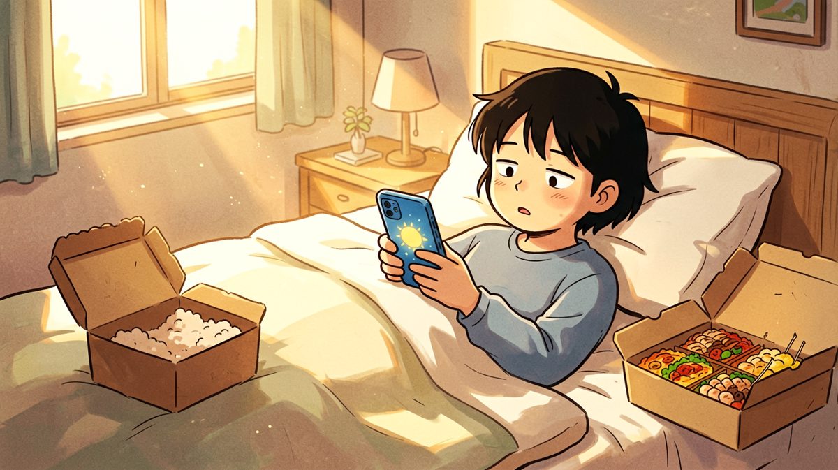 中午十二点自然醒：昨晚夜跑累坏了