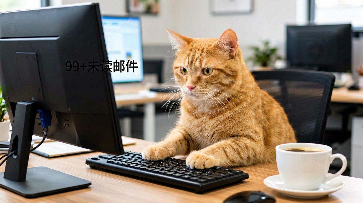 猫咪加班到深夜：这封'鱼罐头采购申请'必须今天批完。