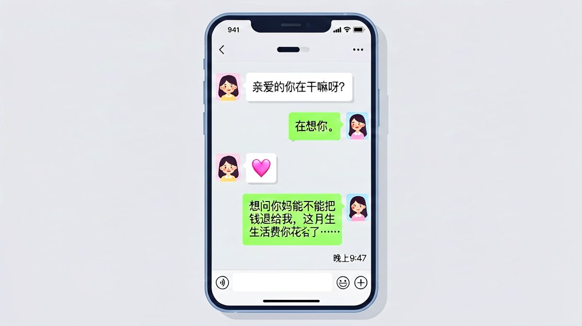 甜言蜜语刚开头，一句生活费打回原形