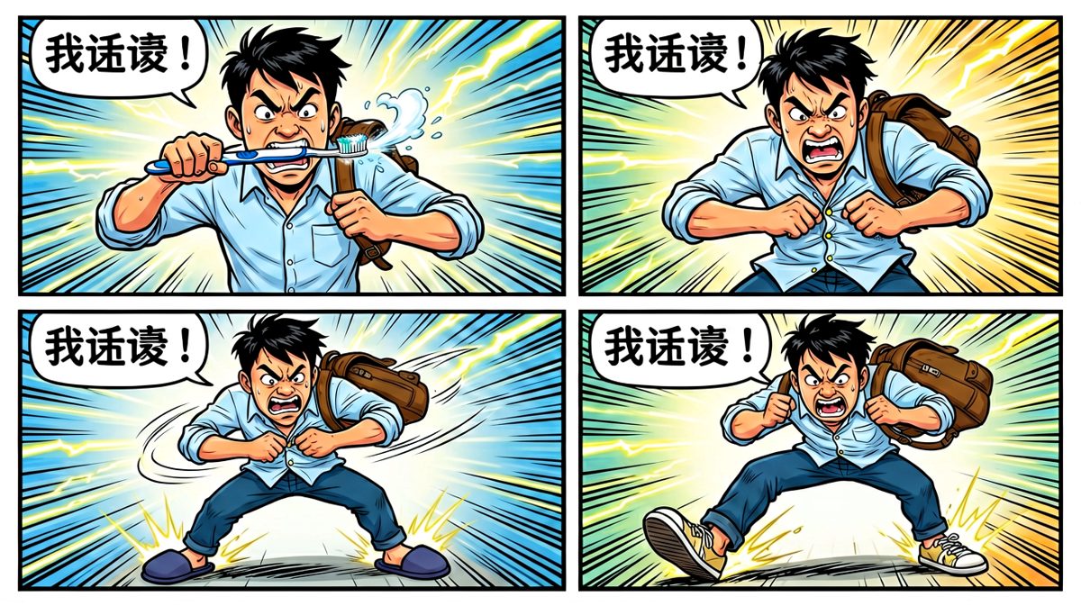 极限操作：洗漱穿衣一气呵成！