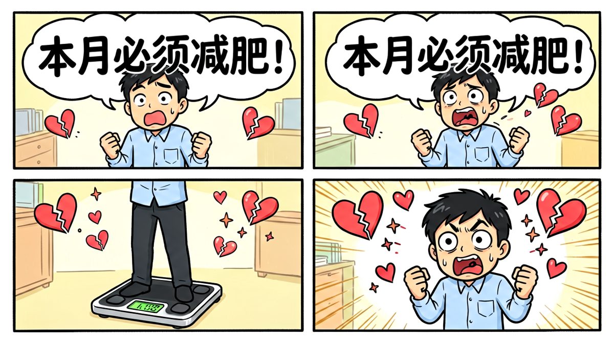 看到体重秤上的数字，他当场立下减肥flag
