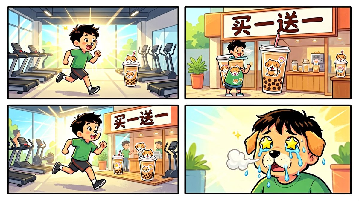 健身房门口竟直接连着奶茶店