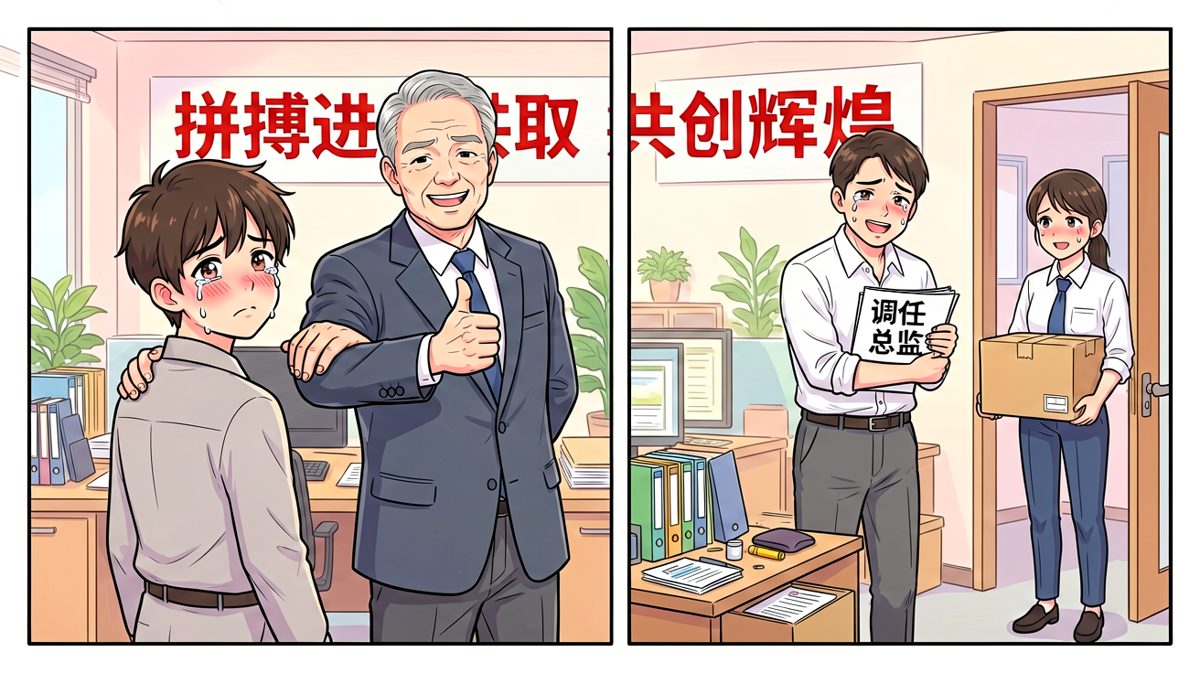 老板说下个月提拔你——结果是他自己走了。