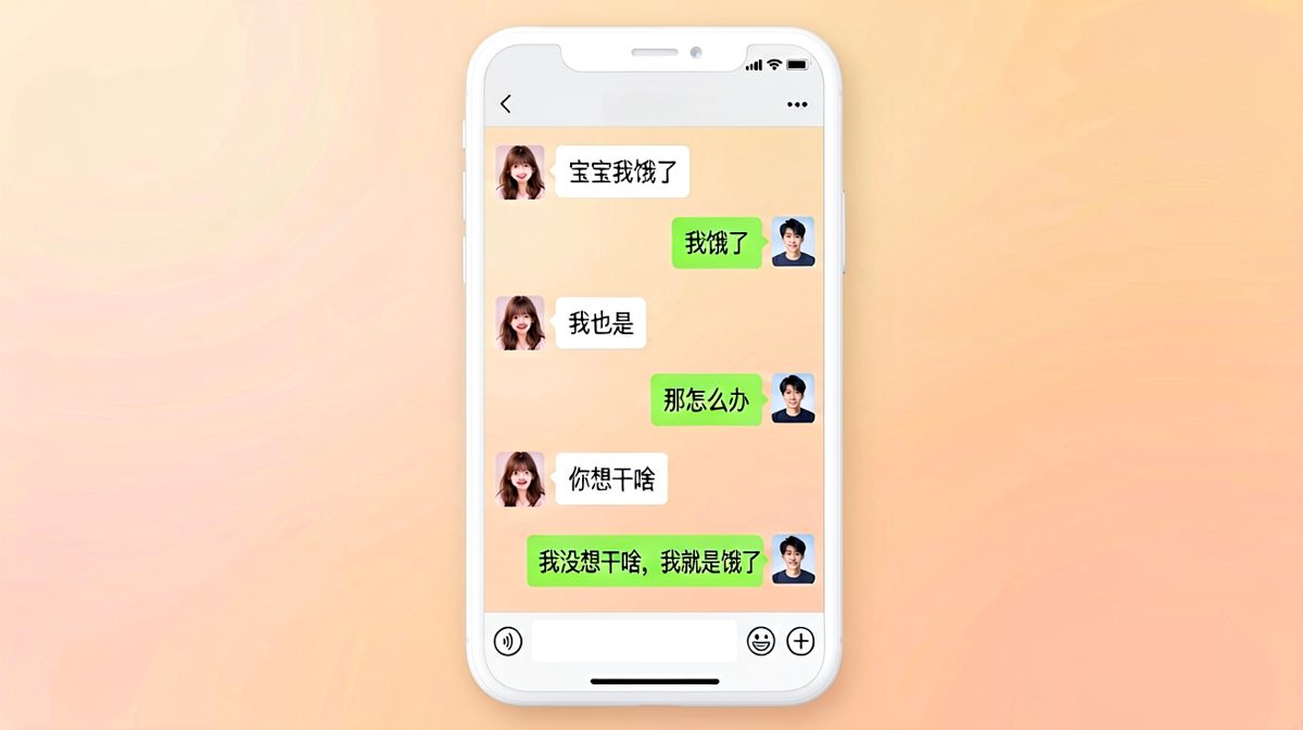 '我饿了'的终极套娃，女生一步步诱导，男生一脸无辜全程没懂