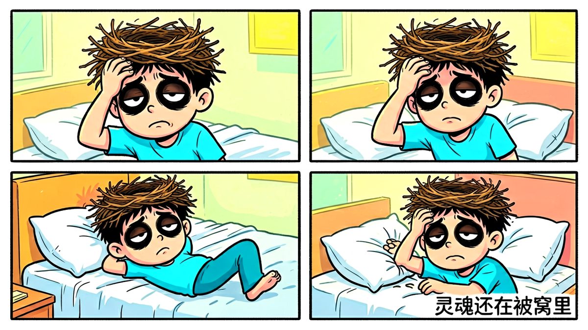 灵魂出窍式起床，眼神已失去焦距