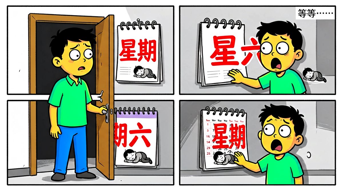 走到门口猛然发现——今天居然是周六！