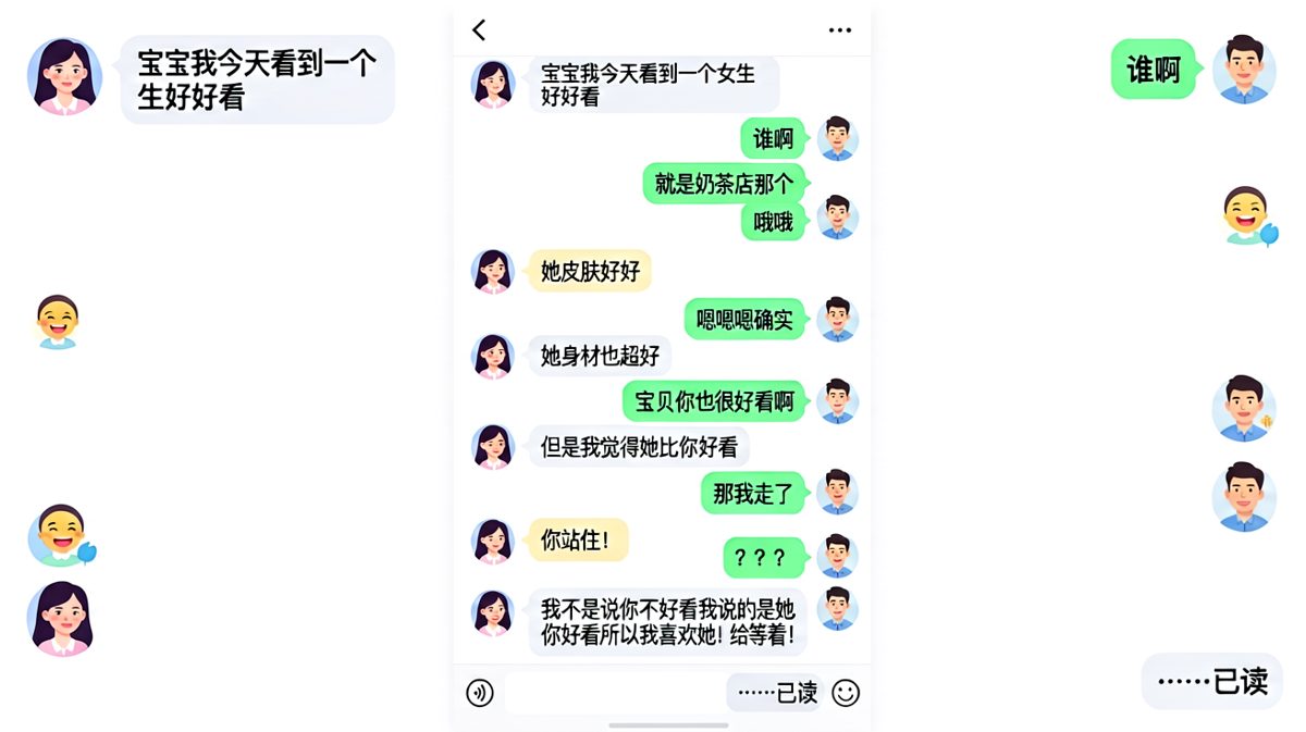 「她说她比你好看——然后你走了？」