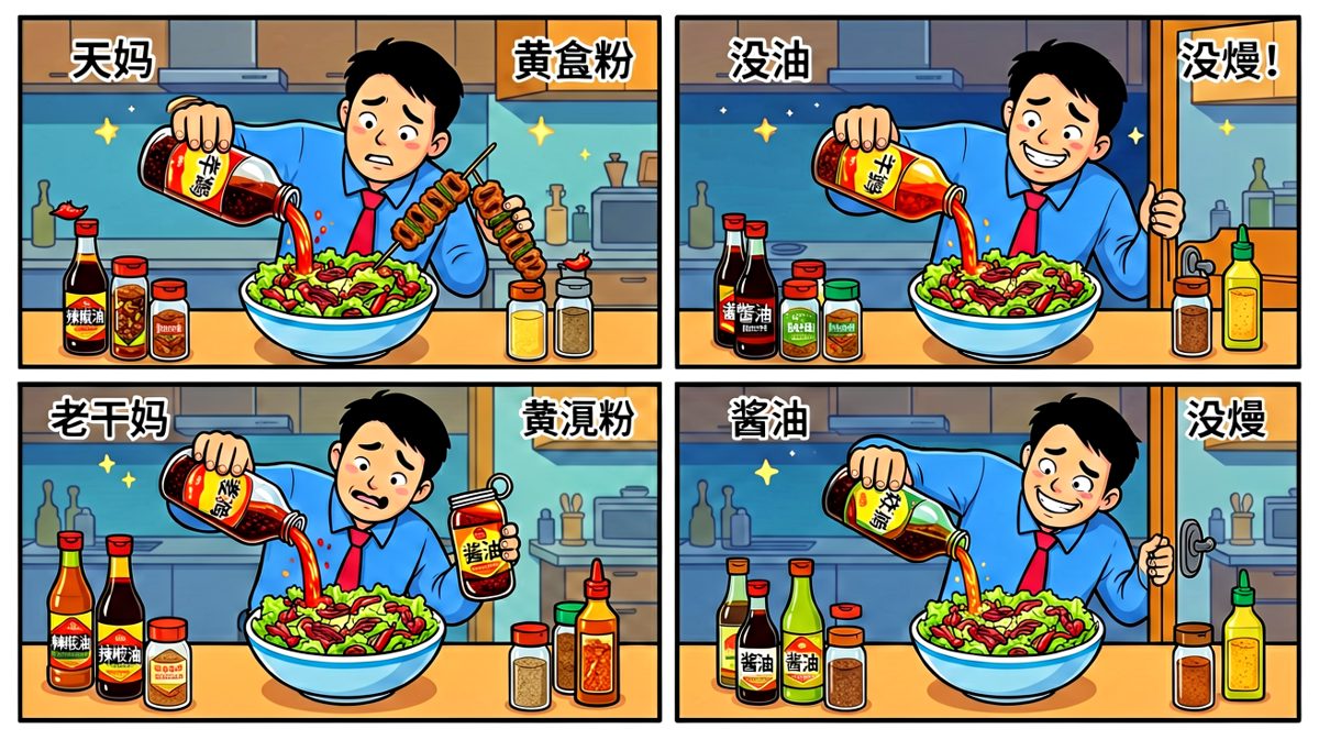 深夜，忍不住给沙拉加了亿点点味道