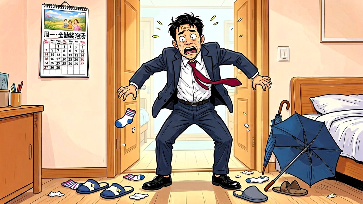 穿反了，但来不及换了。