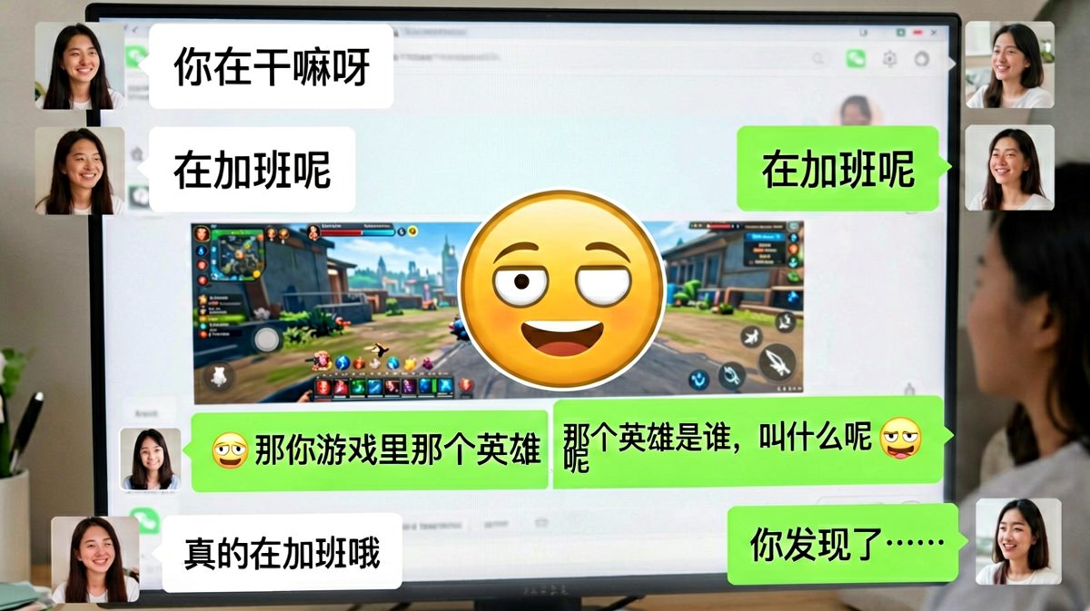 男生假装加班却忘记关掉游戏，女生一句话让他彻底暴露。