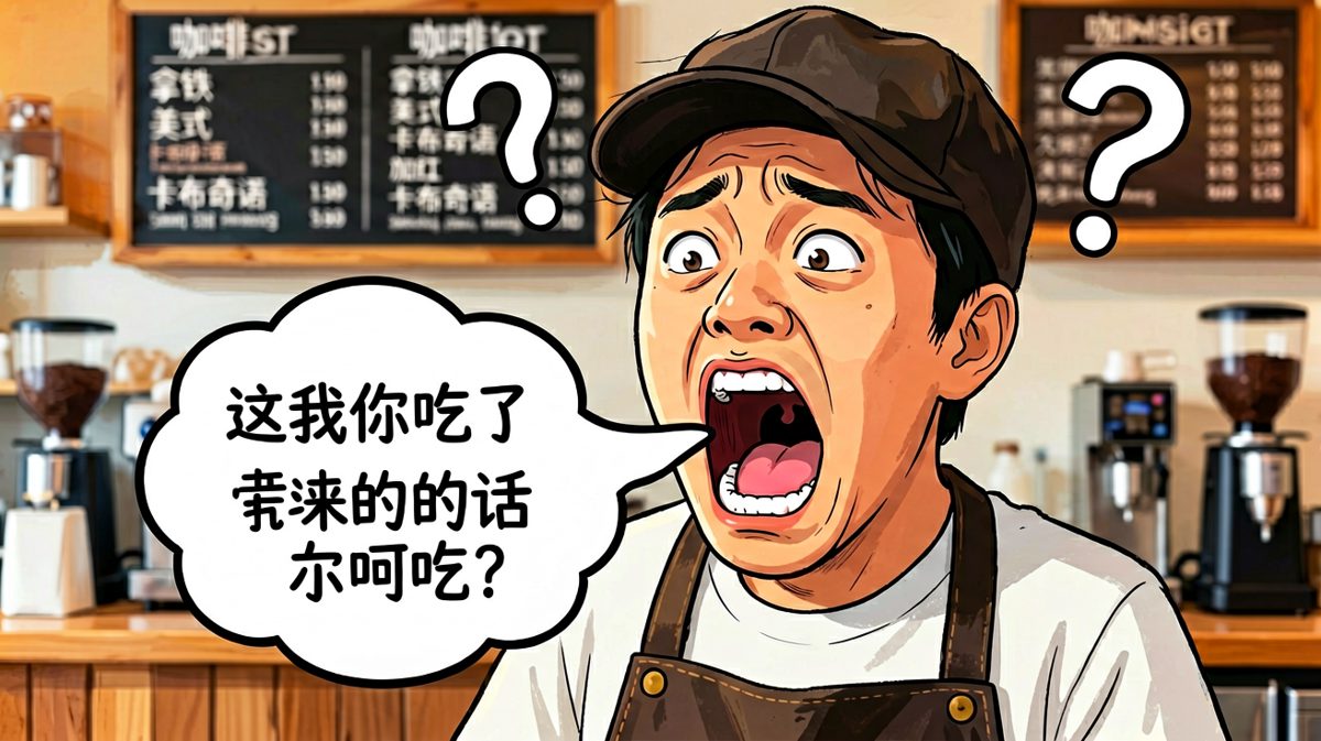 紧张到语无伦次，胡言乱语点了一杯奇怪的东西。