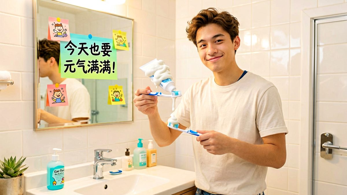 自信满满的刷牙起点