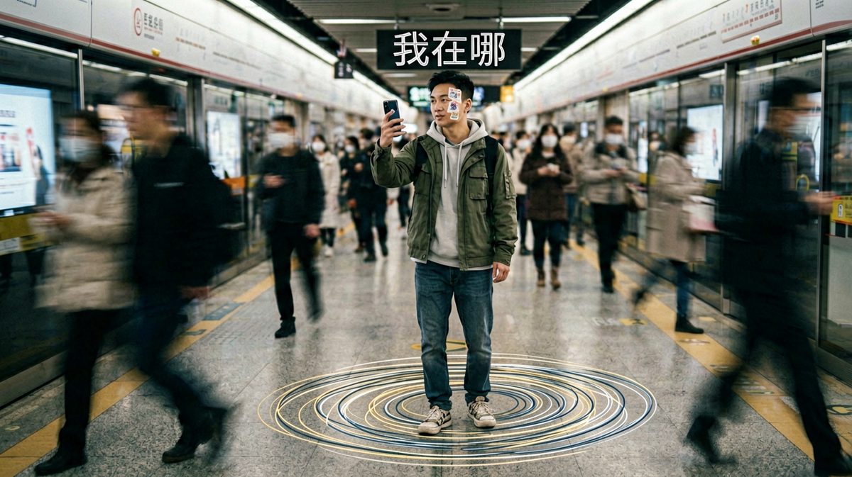 每次到陌生城市坐地铁的我