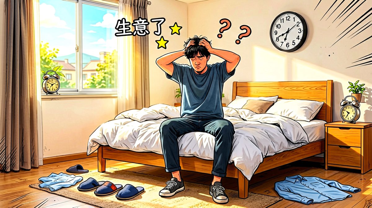 终于坐起来了，然后发现已经迟到了