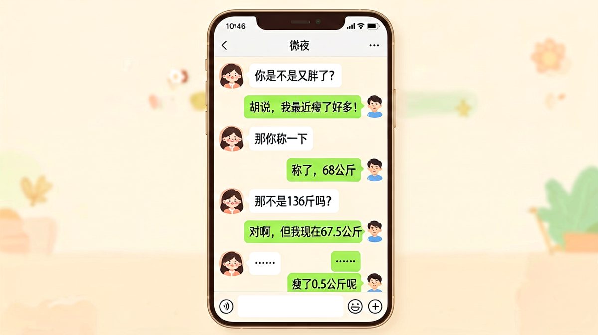 男生强行解释自己确实瘦了的逻辑鬼才对话