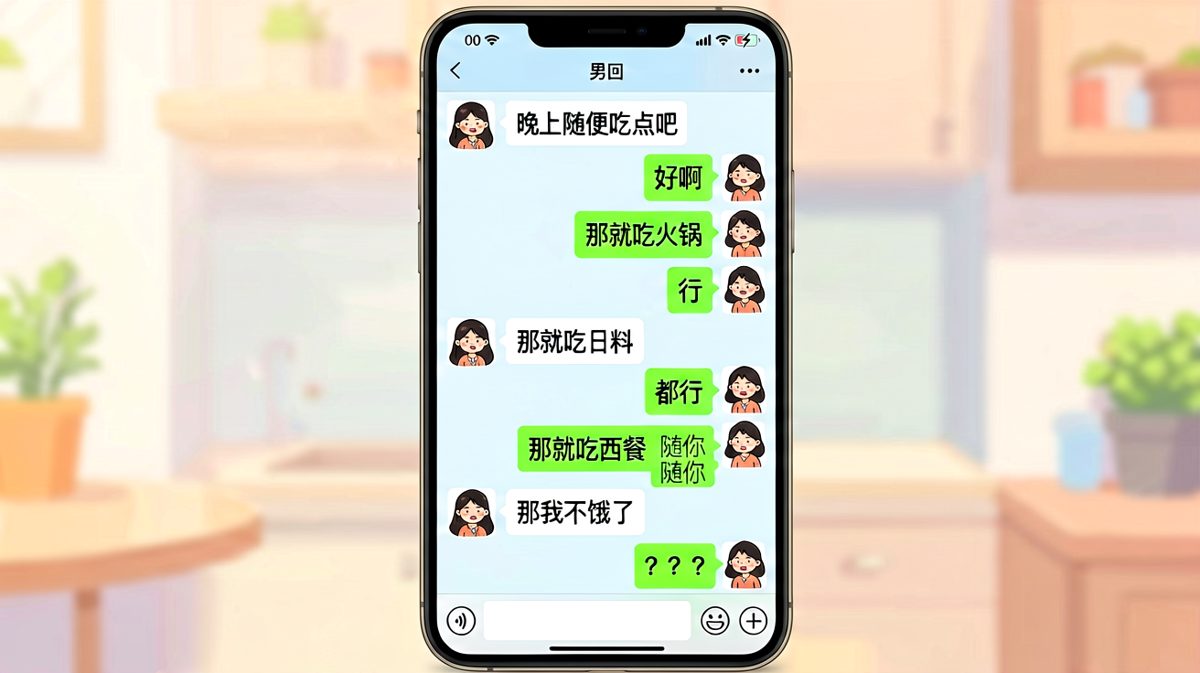 女生说随便吃结果三个地方都不满意的经典翻车
