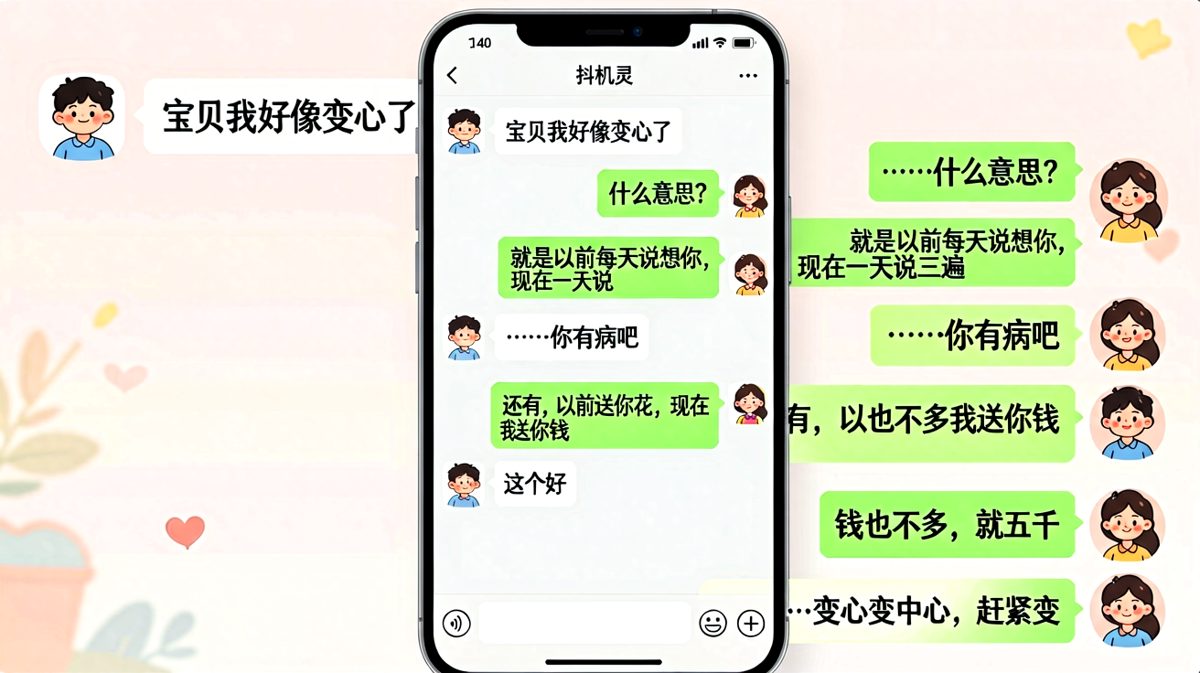 男生用神逻辑证明自己变心的搞笑对话