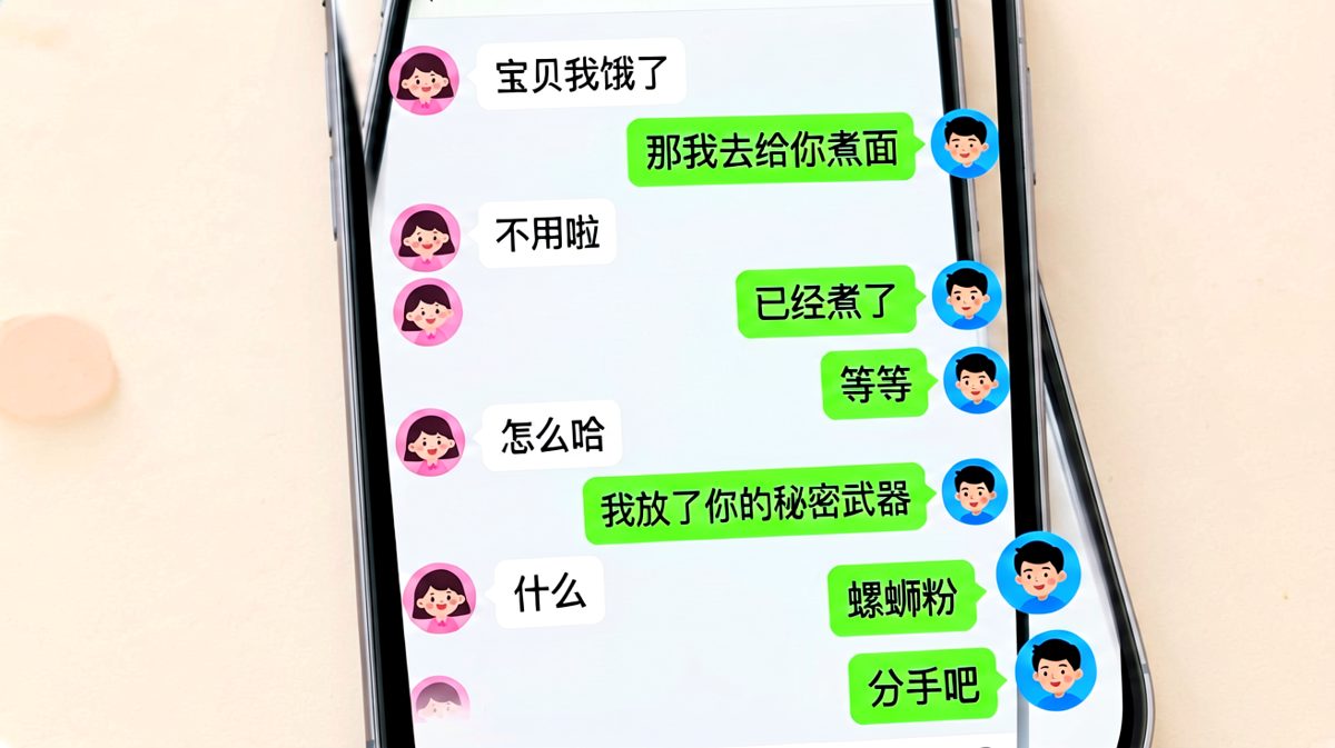 男生假装煮面实则放螺蛳粉，女生秒提分手