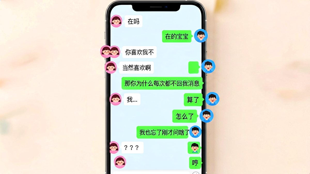 女生故意作妖，男生懵圈，女生自己也忘了要干嘛
