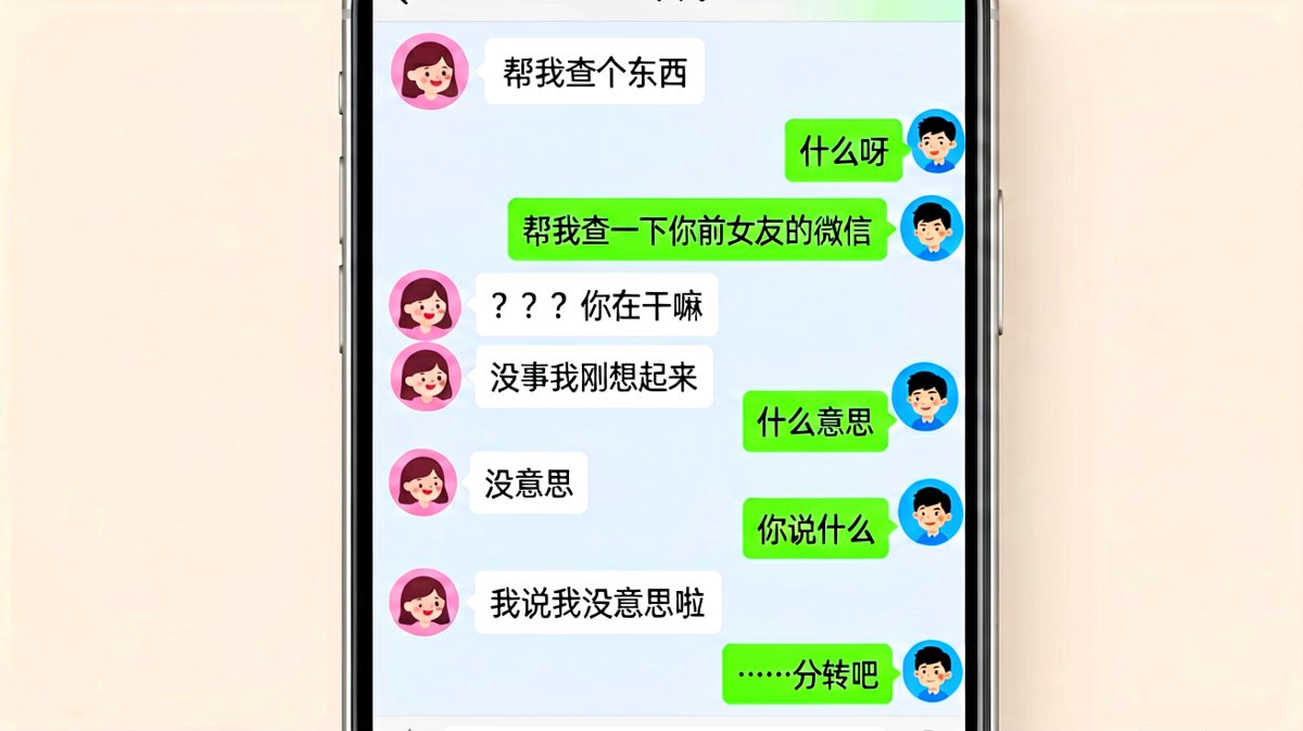 女生试探查前女友，最后反而被男生提分手