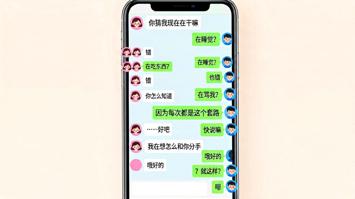女生威胁分手，男生淡定接受反而吓到她
