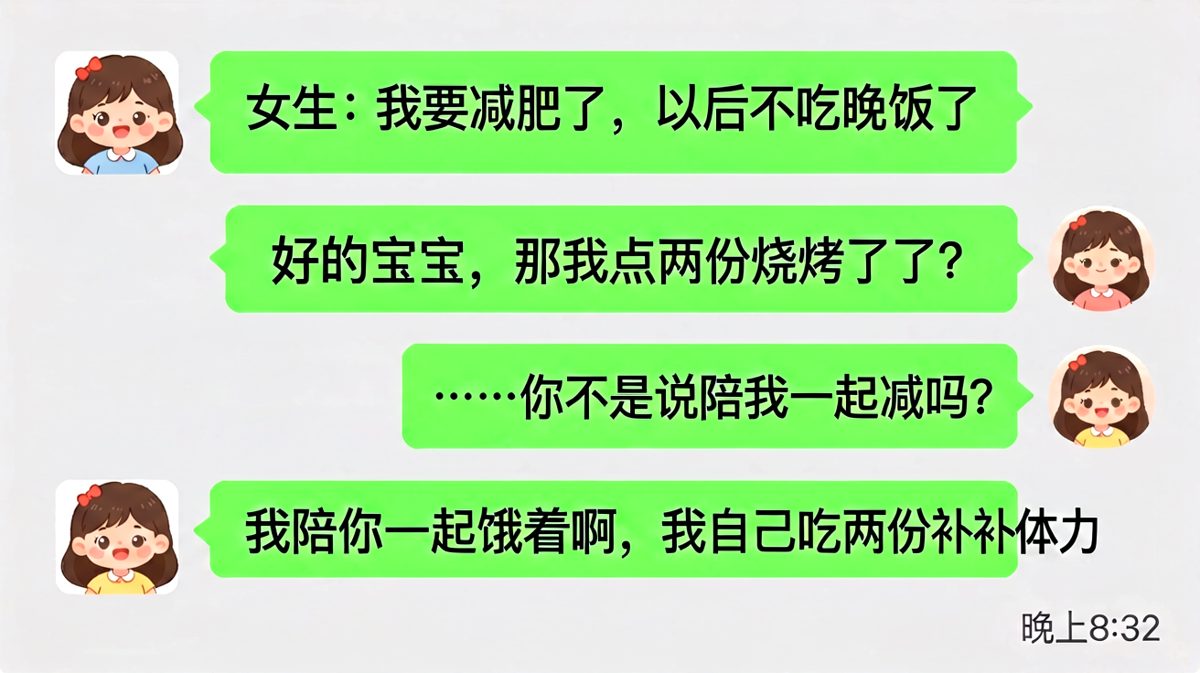 减肥这件事，男生有自己的理解。