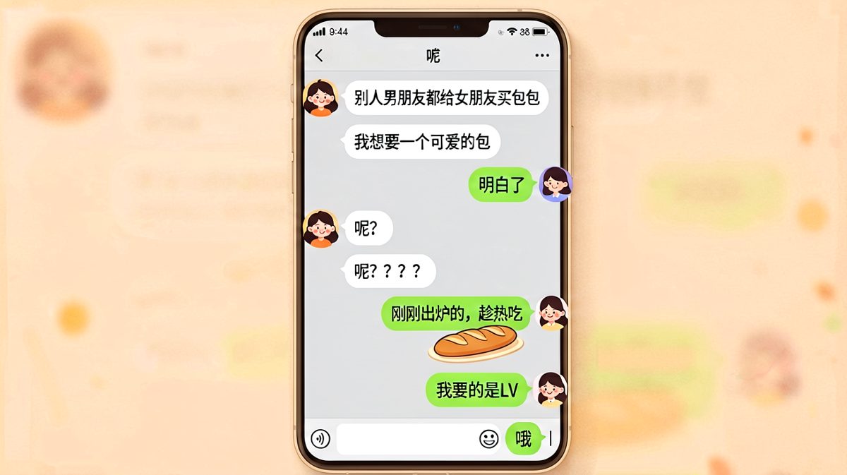 女生要包包，男生送了面包还是刚出炉的