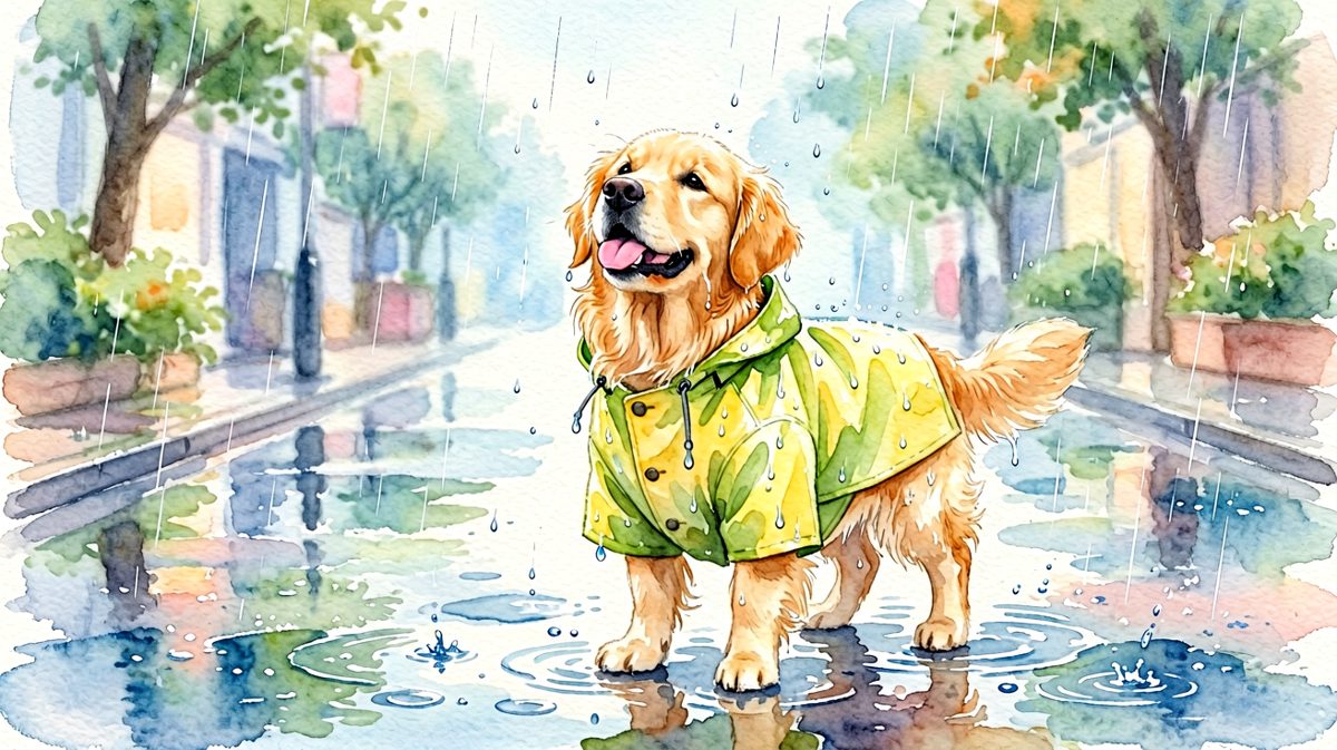 狗狗：这是老天爷在给我洗澡吗
