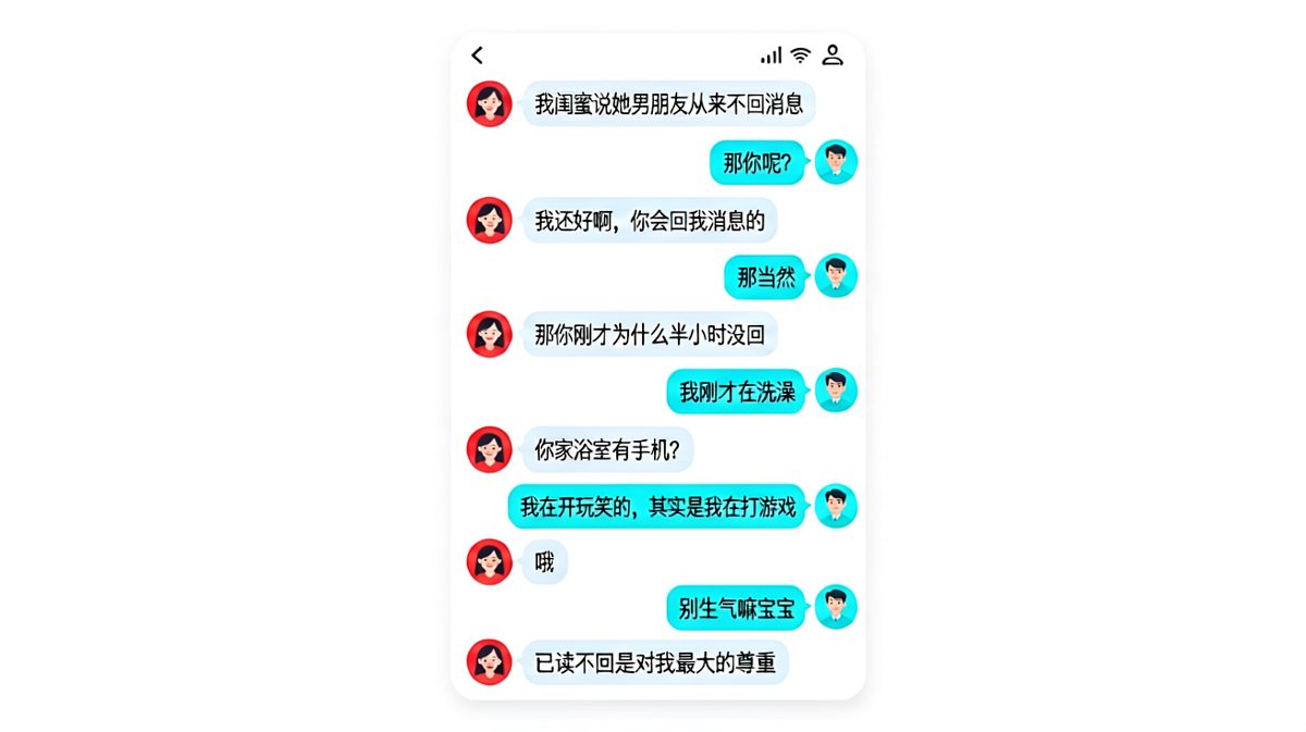 女生借闺蜜之名阴阳怪气，男生洗澡打游戏连环翻车，最后已读不回成为终极反击。
