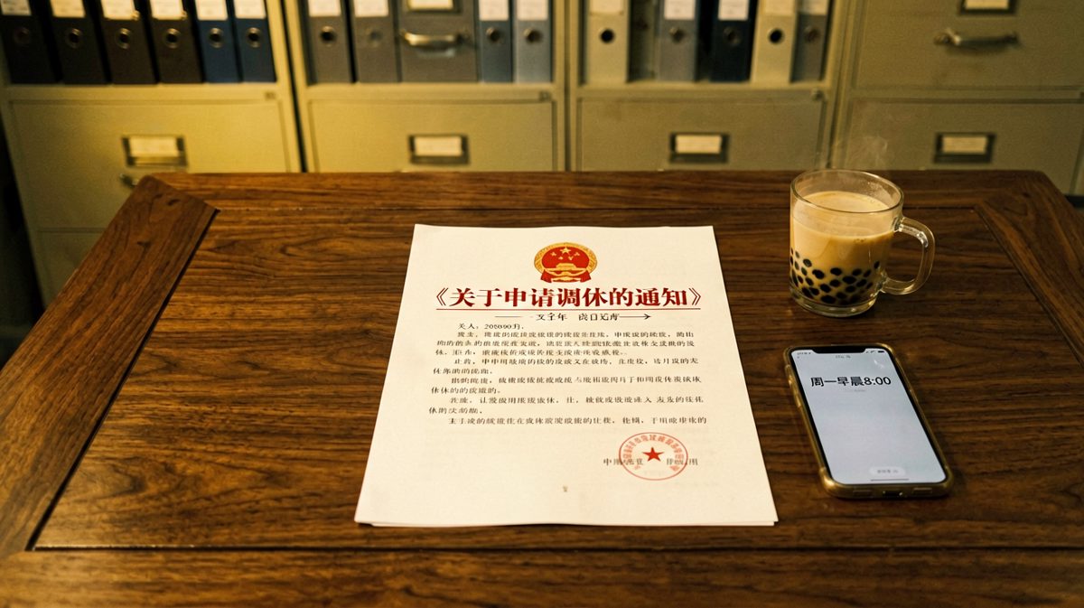 打工人看着周末请假通知陷入沉思