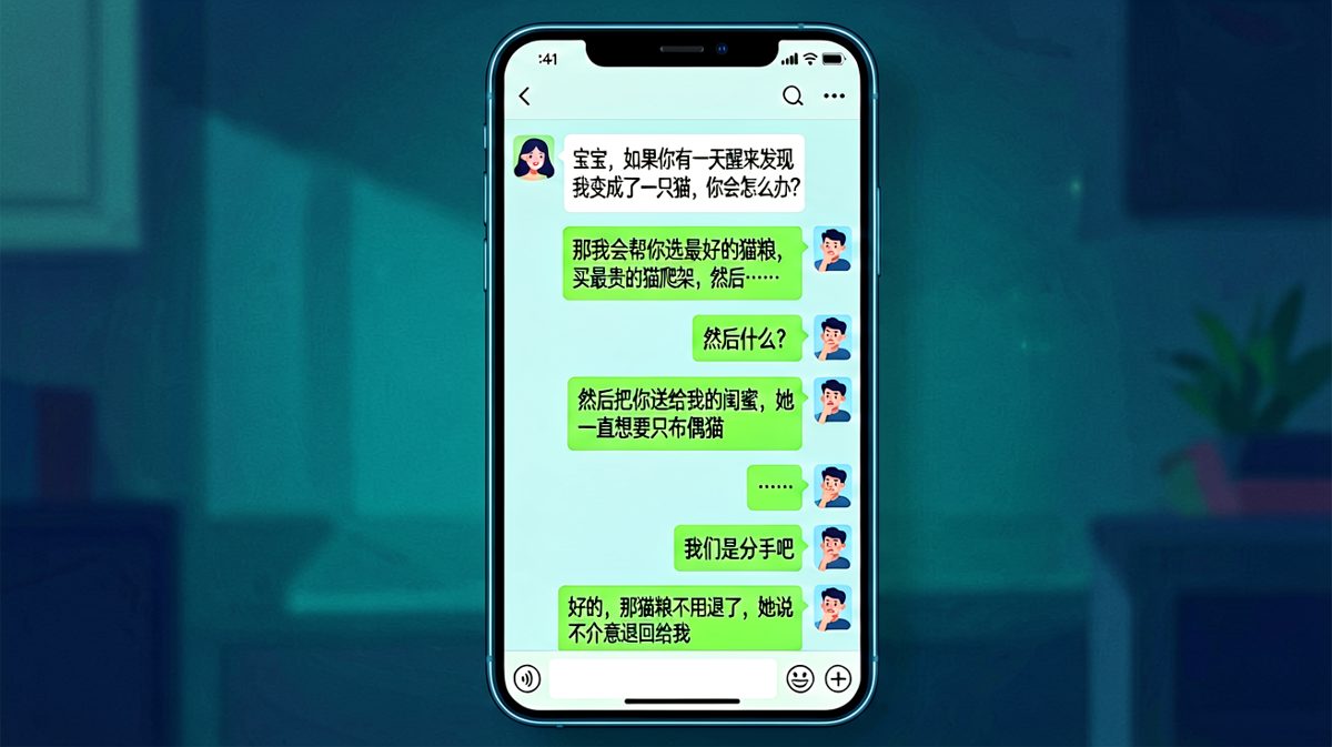 女生试探性提问，男生的回答直接导致了分手