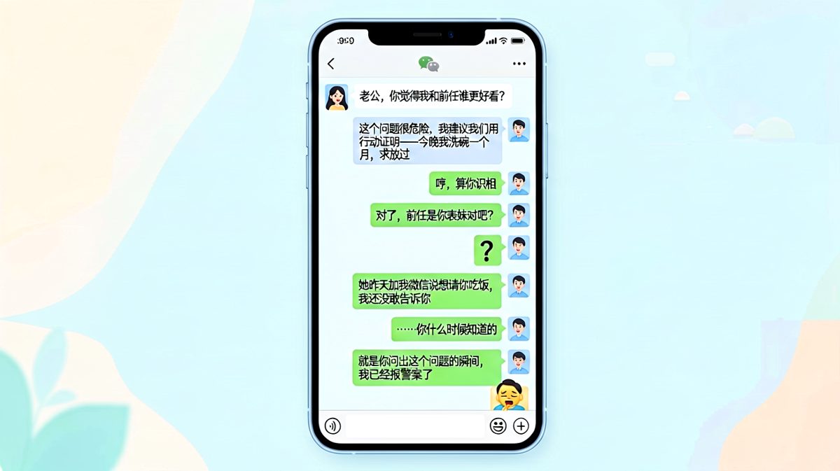 女生好奇问前任，男生用一个月洗碗换取和平却意外暴露