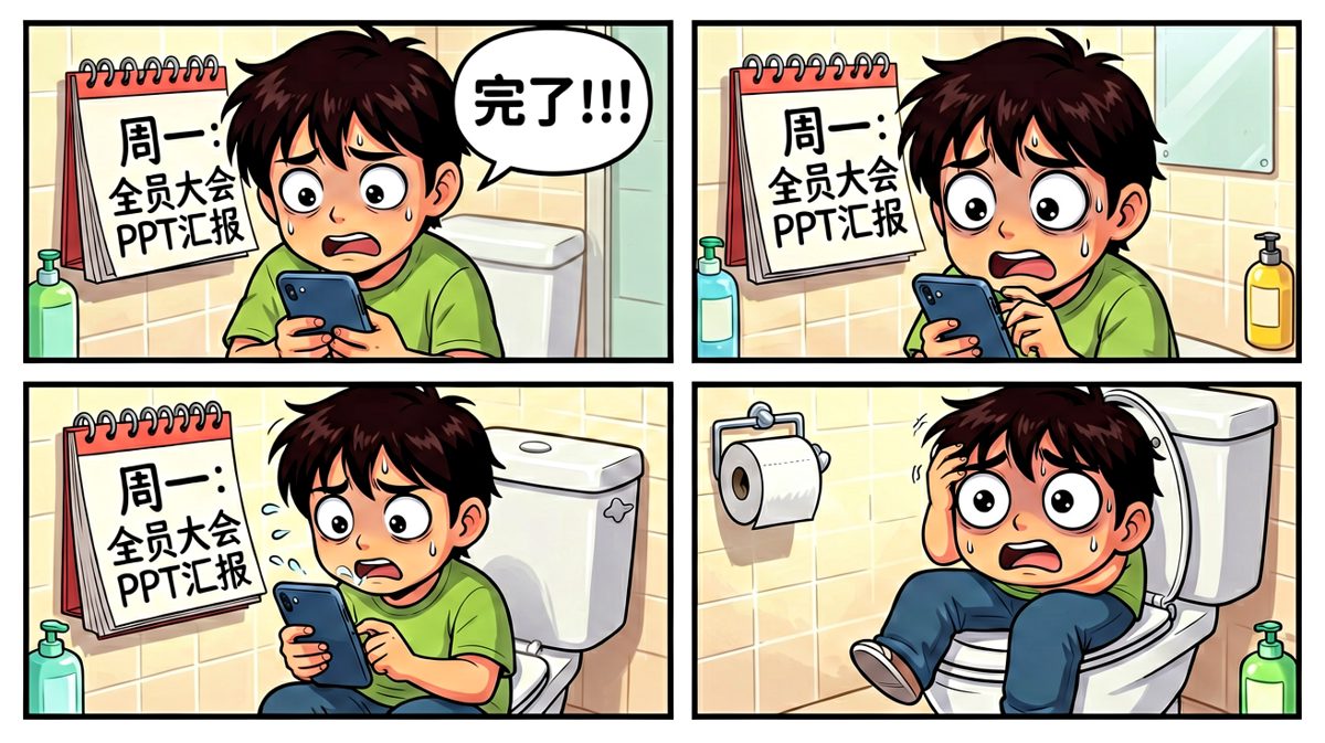 猛然想起今天要汇报PPT，当场崩溃